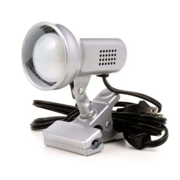 DESK Lamp Clip On Silver Nickle Matte Finish Incandescent - Picture 1 of 4